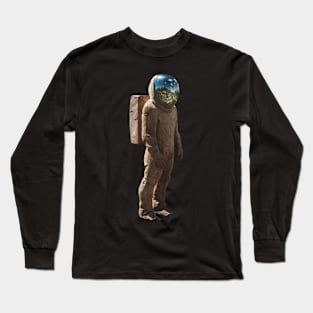 The Wooden Astronaut Statue Long Sleeve T-Shirt